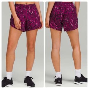 Lululemon Track That Mid-Rise Lined Short 5" Cheetah Magenta